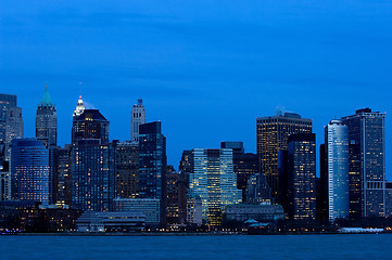 Image showing Manhattan downtown in blue