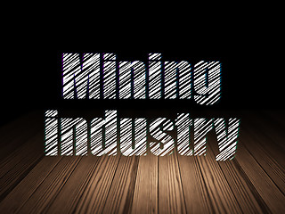 Image showing Manufacuring concept: Mining Industry in grunge dark room