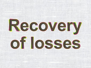 Image showing Money concept: Recovery Of losses on fabric texture background