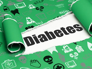 Image showing Medicine concept: black text Diabetes under the piece of  torn paper