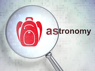 Image showing Education concept: Backpack and Astronomy with optical glass