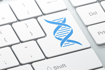 Image showing Science concept: DNA on computer keyboard background