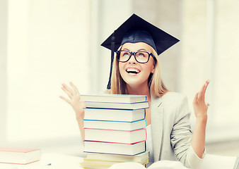 Image showing happy student in graduation cap