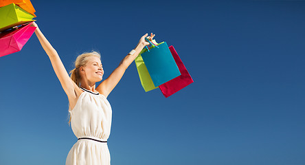 Image showing woman with shopping bags