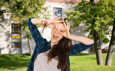 Image showing happy student girl making face and having fun