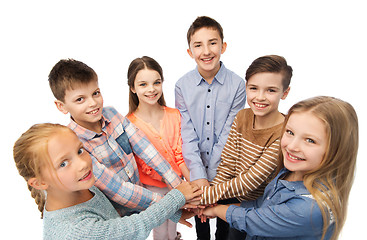 Image showing happy children with hands on top