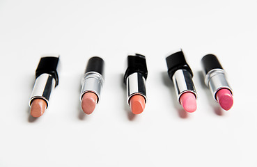 Image showing close up of lipsticks range