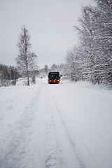 Image showing bus on a winter road