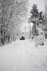 Image showing snow mowing