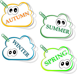 Image showing Season flat icons set.  Template for computing web and app. \nVector illustration.