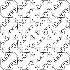 Image showing Simple geometric vector pattern - vector lines on white background, black and white