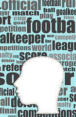 Image showing the silhouette of his head with the words on the topic of social networking