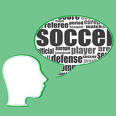 Image showing Word cloud, tag cloud text business concept. Head silhouette with the words on the topic of social networking. Word collage. Vector illustration.