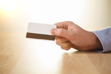 Image showing The male hand showing credit card