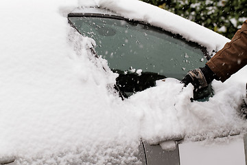 Image showing Snowy car