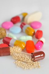Image showing A lot of colorful pills 