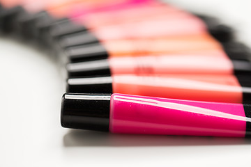 Image showing close up of lip gloss tubes