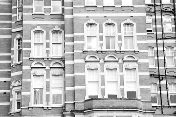 Image showing window in europe london old red brick wall and      historical 