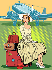 Image showing woman passenger airport baggage