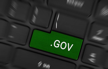 Image showing Computer key green - .gov