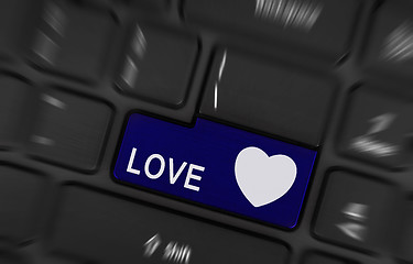 Image showing Blue love and heart button