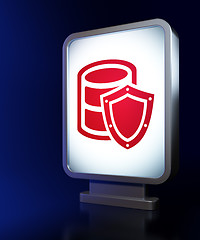 Image showing Software concept: Database With Shield on billboard background
