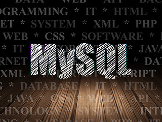 Image showing Programming concept: MySQL in grunge dark room