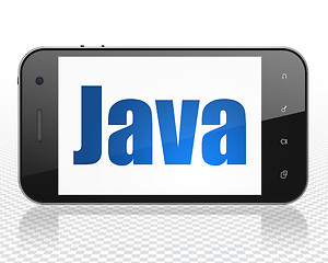 Image showing Software concept: Smartphone with Java on display