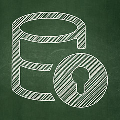 Image showing Programming concept: Database With Lock on chalkboard background