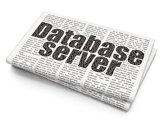 Image showing Database concept: Database Server on Newspaper background