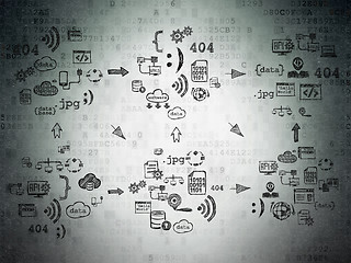 Image showing Digital background: Digital Paper with  Hand Drawn Programming Icons