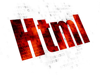 Image showing Database concept: Html on Digital background