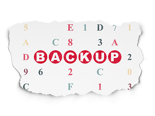 Image showing Software concept: Backup on Torn Paper background