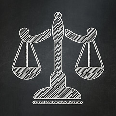 Image showing Law concept: Scales on chalkboard background