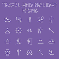 Image showing Travel and holiday icon set.