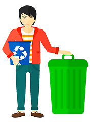 Image showing Man with recycle bins.