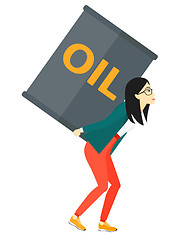 Image showing Woman with oil can.