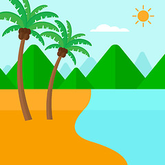 Image showing Background of tropical beach and sea.