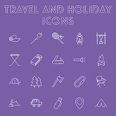 Image showing Travel and holiday icon set.