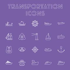 Image showing Transportation icon set.