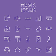 Image showing Media icon set.