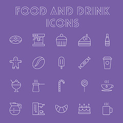 Image showing Food and drink icon set.