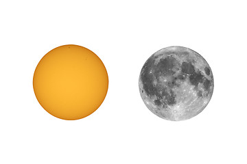 Image showing Sun with sunspots seen with telescope