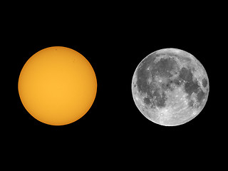 Image showing Sun with sunspots seen with telescope