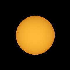 Image showing Sun with sunspots seen with telescope