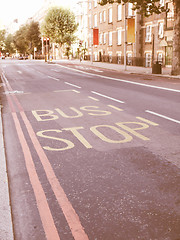 Image showing  Bus stop sign vintage