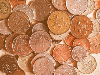 Image showing  Pound coins vintage