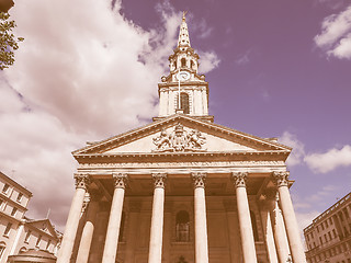 Image showing Retro looking St Martin church in London