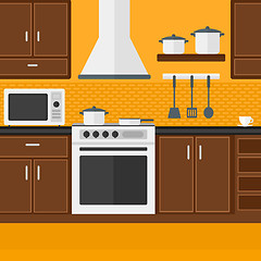 Image showing Background of kitchen with appliances.