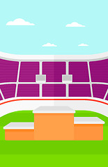 Image showing Background of stadium with podium for winners.